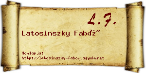 Latosinszky Fabó névjegykártya